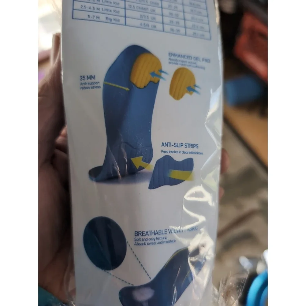 Kids Arch Support Shoe Insoles Plantar Fasciitis Orthotic Support Pain‎ Relief